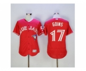 Men Toronto Blue Jays #17 Ryan Goins Majestic Red Flexbase Authentic Collection Player Jersey