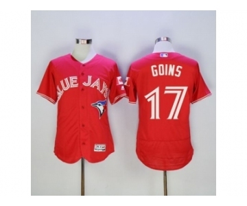 Men Toronto Blue Jays #17 Ryan Goins Majestic Red Flexbase Authentic Collection Player Jersey