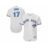 Men Toronto Blue Jays #17 Ryan Goins Majestic White Flexbase Authentic Collection Player Jersey