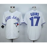 Men Toronto Blue Jays #17 Ryan Goins White 2016 Official Cool Base Jersey