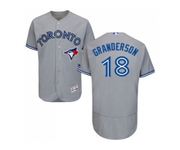 Men Toronto Blue Jays #18 Curtis Granderson Grey Flexbase Authentic Collection Stitched MLB Jersey