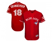 Men Toronto Blue Jays #18 Curtis Granderson Red Flexbase Authentic Collection Canada Day Stitched MLB Jersey