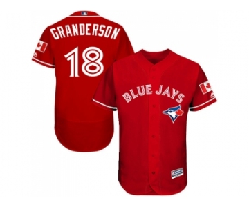 Men Toronto Blue Jays #18 Curtis Granderson Red Flexbase Authentic Collection Canada Day Stitched MLB Jersey