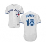 Men Toronto Blue Jays #18 darwin barney Majestic White Flexbase Authentic Collection Player Jersey