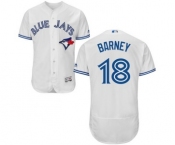 Men Toronto Blue Jays #18 darwin barney Majestic White Flexbase Authentic Collection Player Jersey