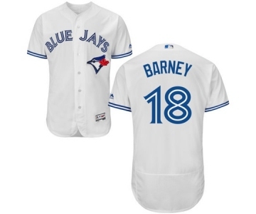 Men Toronto Blue Jays #18 darwin barney Majestic White Flexbase Authentic Collection Player Jersey