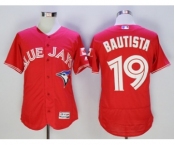 Men Toronto Blue Jays #19 Jose Bautista Majestic Red Flexbase Authentic Collection Player Jersey