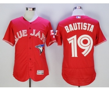 Men Toronto Blue Jays #19 Jose Bautista Majestic Red Flexbase Authentic Collection Player Jersey