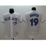 Men Toronto Blue Jays #19 Jose Bautista Majestic white Flexbase Authentic Collection Player Jersey