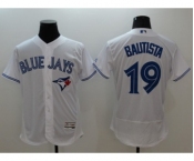 Men Toronto Blue Jays #19 Jose Bautista Majestic white Flexbase Authentic Collection Player Jersey