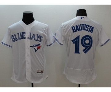 Men Toronto Blue Jays #19 Jose Bautista Majestic white Flexbase Authentic Collection Player Jersey