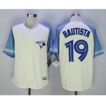 Men Toronto Blue Jays #19 Paul Molitor Cream Blue Exclusive 2016 Official Cool Base Jersey