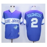 Men Toronto Blue Jays #2 Troy Tulowitzki Blue Exclusive 2016 Official Cool Base Jersey