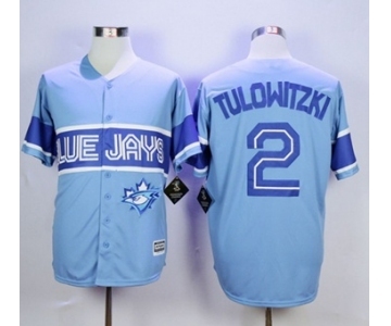 Men Toronto Blue Jays #2 Troy Tulowitzki Light Blue Exclusive 2016 Official Cool Base Jersey