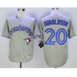 Men Toronto Blue Jays #20 Josh Donaldson Gray 2016 Official Cool Base Jersey