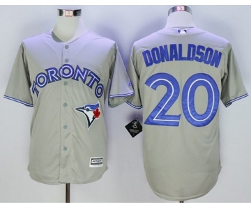 Men Toronto Blue Jays #20 Josh Donaldson Gray 2016 Official Cool Base Jersey