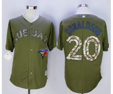 Men Toronto Blue Jays #20 Josh Donaldson Green 2016 Official Cool Base Jersey