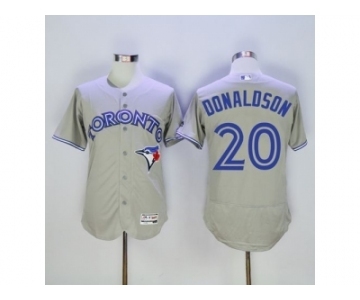 Men Toronto Blue Jays #20 Josh Donaldson Majestic Gray Flexbase Authentic Collection Player Jersey