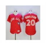 Men Toronto Blue Jays #20 Josh Donaldson Majestic Red Flexbase Authentic Collection Player Jersey