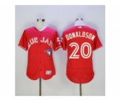 Men Toronto Blue Jays #20 Josh Donaldson Majestic Red Flexbase Authentic Collection Player Jersey