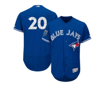 Men Toronto Blue Jays #20 Josh Donaldson Majestic Royal 2018 Spring Training Flex Base Player Jersey