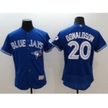 Men Toronto Blue Jays #20 Josh Donaldson Majestic blue Royal 40th Anniversary Flexbase Authentic Collection Jersey