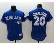 Men Toronto Blue Jays #20 Josh Donaldson Majestic blue Royal 40th Anniversary Flexbase Authentic Collection Jersey