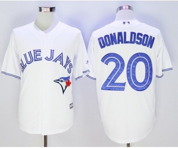 Men Toronto Blue Jays #20 Josh Donaldson White 2016 Official Cool Base Jersey