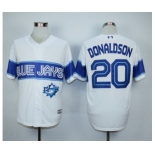 Men Toronto Blue Jays #20 Josh Donaldson White Exclusive 2016 Official Cool Base Jersey