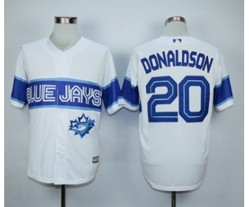 Men Toronto Blue Jays #20 Josh Donaldson White Exclusive 2016 Official Cool Base Jersey