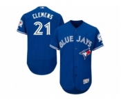 Men Toronto Blue Jays #21 Roger Clemens Majestic Blue Flexbase Authentic Collection Player Jersey