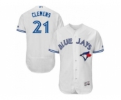 Men Toronto Blue Jays #21 Roger Clemens Majestic White Flexbase Authentic Collection Player Jersey