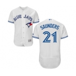 Men Toronto Blue Jays #21 michael saunders Majestic White Flexbase Authentic Collection Player Jersey[saunders]