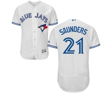 Men Toronto Blue Jays #21 michael saunders Majestic White Flexbase Authentic Collection Player Jersey[saunders]