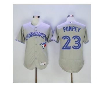 Men Toronto Blue Jays #23 Dalton Pompey Majestic Gray Flexbase Authentic Collection Player Jersey