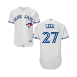 Men Toronto Blue Jays #27 Brett Cecil Majestic White Flexbase Authentic Collection Player Jersey