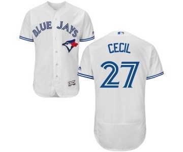 Men Toronto Blue Jays #27 Brett Cecil Majestic White Flexbase Authentic Collection Player Jersey