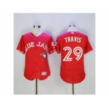 Men Toronto Blue Jays #29 Devon Travis Majestic Red Flexbase Authentic Collection Player Jersey[Travis]