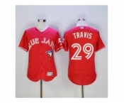 Men Toronto Blue Jays #29 Devon Travis Majestic Red Flexbase Authentic Collection Player Jersey[Travis]