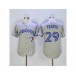 Men Toronto Blue Jays #29 Devon travis Majestic Gray Flexbase Authentic Collection Player Jersey