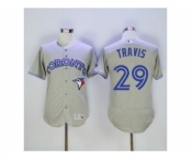 Men Toronto Blue Jays #29 Devon travis Majestic Gray Flexbase Authentic Collection Player Jersey