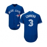 Men Toronto Blue Jays #3 ezequiel carrera Majestic Blue Flexbase Authentic Collection Player Jersey