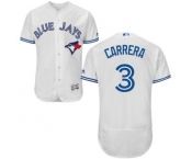 Men Toronto Blue Jays #3 ezequiel carrera Majestic White Flexbase Authentic Collection Player Jersey