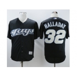 Men Toronto Blue Jays #32 Roy Halladay Black 2008 Turn Back The Clock Stitched MLB Jersey