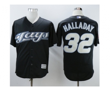 Men Toronto Blue Jays #32 Roy Halladay Black 2008 Turn Back The Clock Stitched MLB Jersey