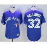 Men Toronto Blue Jays #32 Roy Halladay Blue 2016 Official Cool Base Jersey