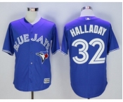 Men Toronto Blue Jays #32 Roy Halladay Blue 2016 Official Cool Base Jersey