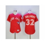 Men Toronto Blue Jays #32 Roy Halladay Majestic Red Flexbase Authentic Collection Player Jersey