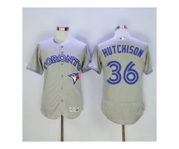 Men Toronto Blue Jays #36 Drew Hutchison Majestic Gray Flexbase Authentic Collection Player Jersey