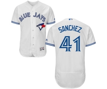 Men Toronto Blue Jays #41 aaron sanchez Majestic White Flexbase Authentic Collection Player Jersey